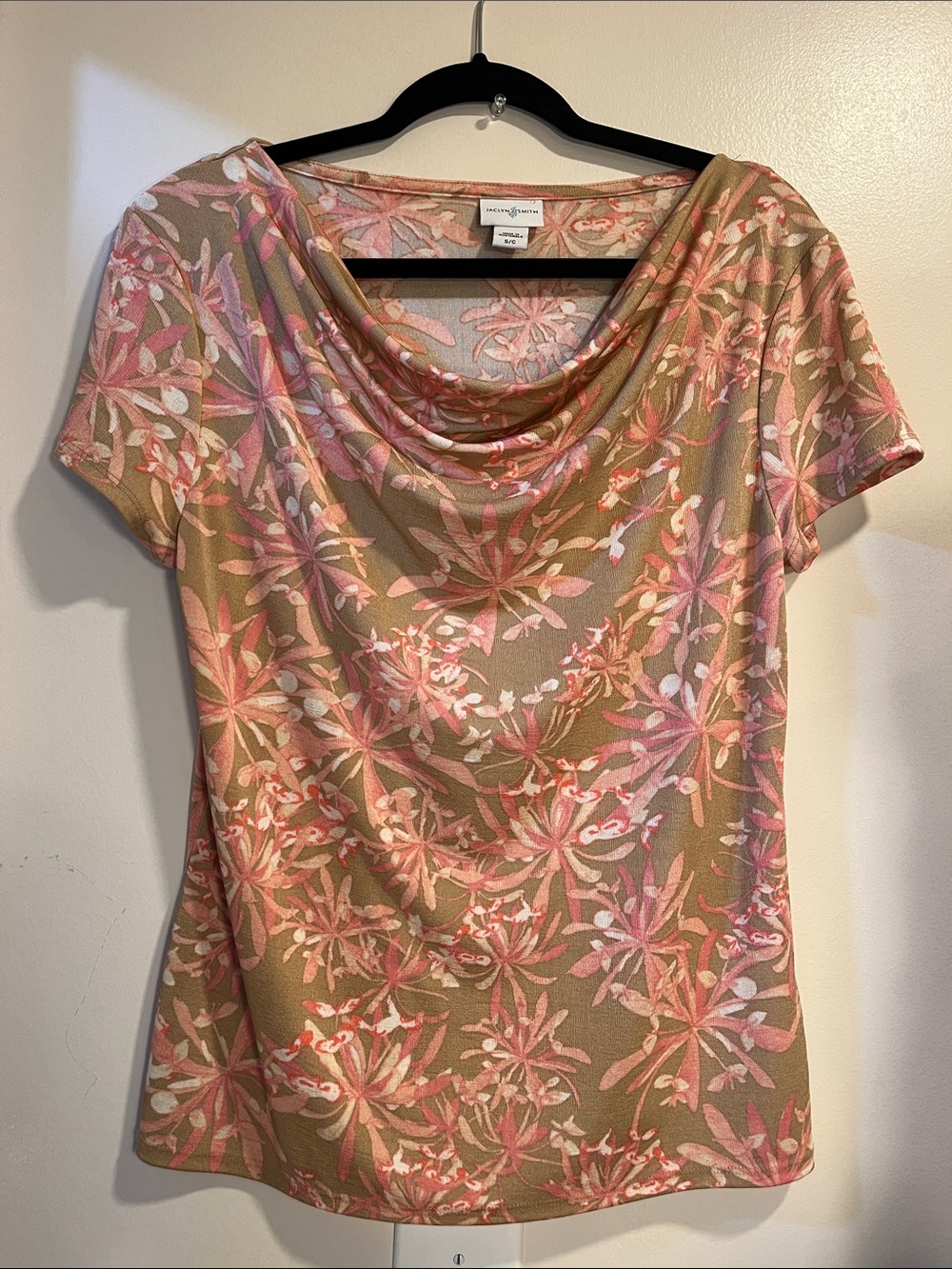 Cowl-Neck Short Sleeve Top